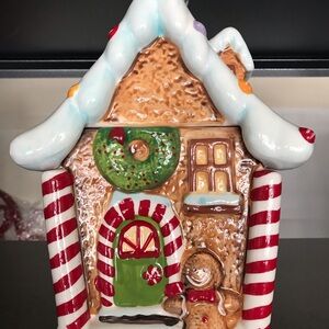 Festive Gingerbread House Holiday Cookie Jar